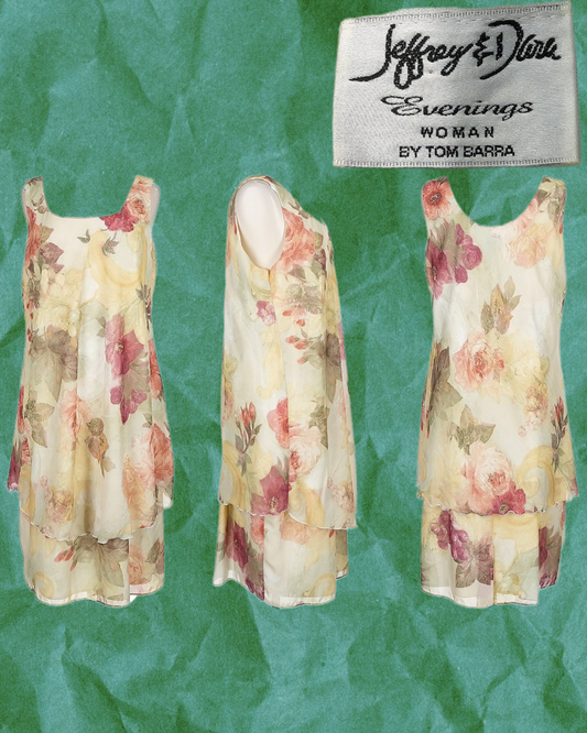 Jeffrey and Dara by Tom Barra vintage floral Dress, size M, excellent conditions.